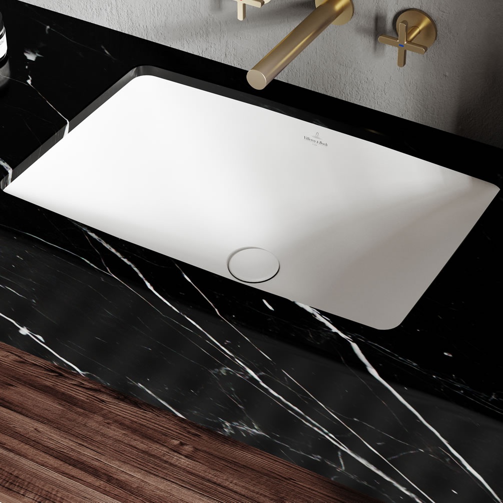 Lifestyle image of Villeroy & Boch Loop & Friends 540mm Stone White CeramicPlus Inset Basin